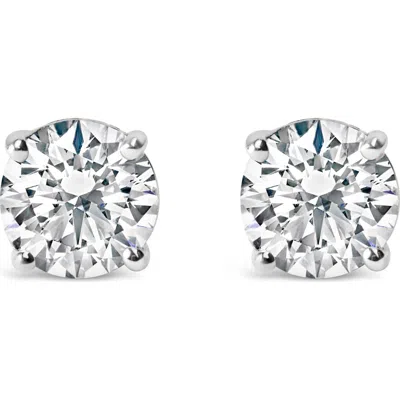 Haus Of Brilliance 14k Gold 1.0 Carat Round Lab Grown Diamond Solitaire Stud Earrings In Metallic