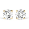 Haus Of Brilliance 14k Gold 1.0 Cttw Lab Grown Diamond Solitaire Stud Earrings In Brown