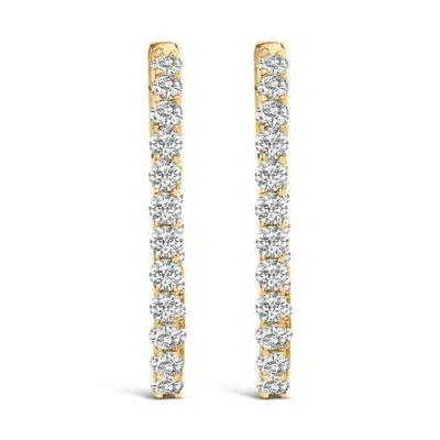 Haus Of Brilliance 14k Gold 1.0 Cttw Oval Lab Grown Diamond Hoop Earrings In Yellow