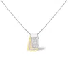 Haus Of Brilliance 14k Gold 1.0 Cttw Princess Cut Diamond Two Tone Foldover Box Pendant 18" Box Chain Necklace In Multi