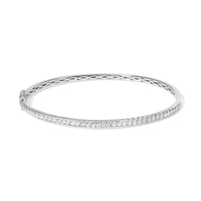 Haus Of Brilliance 14k Gold 1.00 Cttw Half Eternity Diamond Bangle Bracelet In White