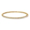 Haus Of Brilliance 14k Gold 1.00 Cttw Half Eternity Diamond Bangle Bracelet In Yellow