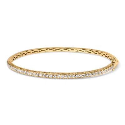 Haus Of Brilliance 14k Gold 1.00 Cttw Half Eternity Diamond Bangle Bracelet In Yellow