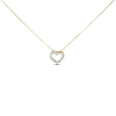 Haus Of Brilliance 14k Gold 1/2 Carat Lab Grown Diamond Heart Shape Pendant Necklace In Brown
