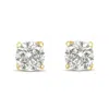 Haus Of Brilliance 14k Gold 1/2 Cttw Round Brilliant Cut Lab Grown Diamond 4-prong Classic Solitaire Stud Earrings In Multi