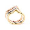 Haus Of Brilliance 14k Gold 1/4 Cttw Diamond Geometrical Chevron V Stackable Band Ring Set In Multi
