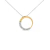 Haus Of Brilliance 14k Gold 1/4 Cttw Round-cut Graduating Diamond Open Circle Hoop 18" Pendant Necklace In Yellow