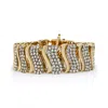 Haus Of Brilliance 14k Gold 15.0 Cttw Diamond Chevron Wave 7.25" Inch Link Bracelet In Yellow