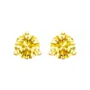 Haus Of Brilliance 14k Gold 3-prong Martini Set Yellow Lab Grown Diamond Solitaire Stud Earrings In Yellow