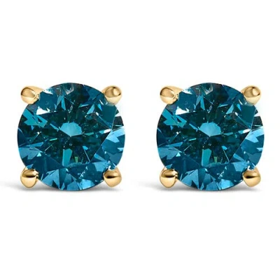 Haus Of Brilliance 14k Gold 3.00 Cttw Blue Lab Grown Diamond Stud Earrings