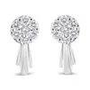 Haus Of Brilliance 14k Gold 3/4 Cttw Diamond Floral Cluster Drop And Dangle Stud Earrings In White