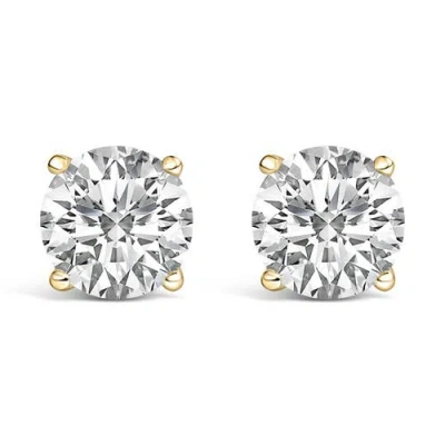 Haus Of Brilliance 14k Gold 4.0 Cttw Round Lab Grown Diamond Solitaire Stud Earrings