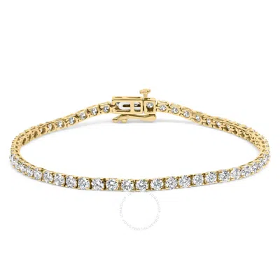 Haus Of Brilliance 10k Yellow Gold Plated .925 Sterling Silver 1.0 Cttw Miracle-set Diamond Round Faceted Bezel Tennis 
