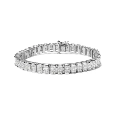 Haus Of Brilliance 14k Gold 5.00 Cttw Square Princess Cut White Diamond Rectangular Invisible Set Link Tennis Bracelet