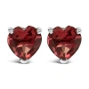 Haus Of Brilliance 14k Gold 5mm Heart Cut Gemstone Solitaire Stud Earrings In Brown
