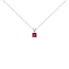 Haus Of Brilliance 14k Gold 5x5 Mm Square Shaped Gemstone Solitaire Pendant Necklace In Metallic