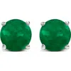 Haus Of Brilliance 14k Gold 5x5mm Round Birthstone Solitaire Stud Earrings In Green
