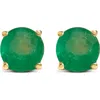 Haus Of Brilliance 14k Gold 5x5mm Round Birthstone Solitaire Stud Earrings In Green