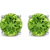 Haus Of Brilliance 14k Gold 5x5mm Round Birthstone Solitaire Stud Earrings In Green