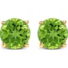 Haus Of Brilliance 14k Gold 5x5mm Round Birthstone Solitaire Stud Earrings In Green