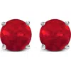 Haus Of Brilliance 14k Gold 5x5mm Round Birthstone Solitaire Stud Earrings In Red
