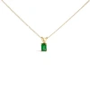 Haus Of Brilliance 14k Gold 6x4mm Emerald Cut Gemstone Solitaire Pendant Necklace In Green