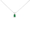 Haus Of Brilliance 14k White Gold 6x4mm Emerald Cut Green Emerald Solitaire Pendant Necklace In Metallic