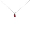 Haus Of Brilliance 14k White Gold 6x4mm Emerald Cut Red Ruby Solitaire Pendant Necklace In Metallic