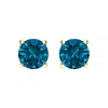 Haus Of Brilliance 14k Gold Blue Lab Grown Diamond Stud Earrings With Screw Backs In Yellow
