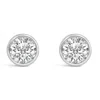 Haus Of Brilliance 14k Gold Lab Grown Diamond Screw-back Classic Bezel Solitaire Stud Earrings In White