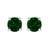 Haus Of Brilliance 14k Gold Lab Grown Green Diamond Classic Solitaire Stud Earrings In White