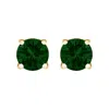 Haus Of Brilliance 14k White Gold 1.0 Cttw Lab Grown Green Diamond Classic Solitaire Stud Earrings In Gold