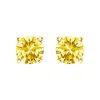 Haus Of Brilliance 14k Gold Lab Grown Yellow Diamond Solitaire Stud Earrings In Gold