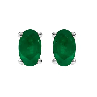 Haus Of Brilliance 14k Gold Oval Cut Gemstone Birthstone 5x3 Mm Stud Earrings In Multi