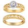 Haus Of Brilliance 14k Gold Plated .925 Sterling Silver 1/5 Cttw Diamond Halo Engagement Ring And We In Yellow
