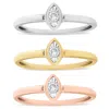 Haus Of Brilliance 14k Gold Plated .925 Sterling Silver 1/6 Cttw Diamond Marquise Shaped Stackable Promise Ring Set In Multi