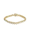 Haus Of Brilliance 14k Over Silver 0.11 Ct. Tw. Diamond Link Bracelet In Gold