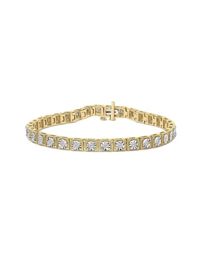 Haus Of Brilliance 14k Over Silver 1.00 Ct. Tw. Diamond Tennis Bracelet In Gold