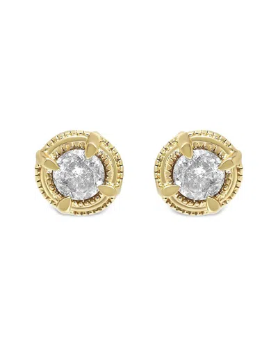 Haus Of Brilliance 14k Over Silver 1.50 Ct. Tw. Diamond Stud Earrings In Gold