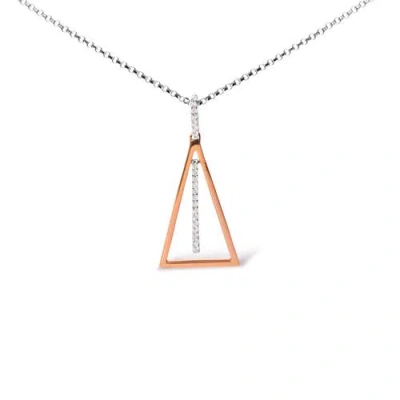 Haus Of Brilliance 14k Rose And White Gold 1/8 Diamond Windchime 18" Pendant Necklace (g-h In Two Tone