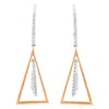 Haus Of Brilliance 14k Rose And White Gold 3/8 Cttw Diamond Windchime Drop And Dangle Earring In Multi