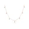 Haus Of Brilliance 14k Rose Gold 1 3/8 Cttw Oval Lab Grown Diamond Dangle Station Necklace - 17" Inc