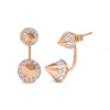 Haus Of Brilliance 14k Rose Gold 1.00 Cttw Diamond Double Cone Jacket Stud Earring In Multi