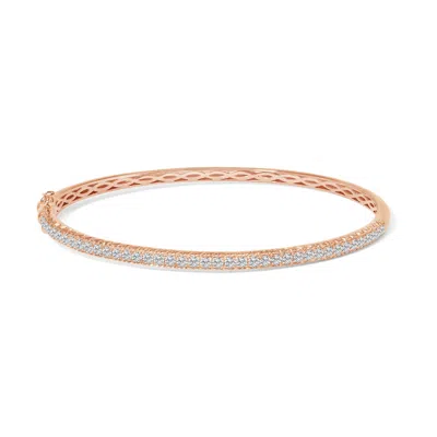 Haus Of Brilliance 14k Rose Gold 1.00 Cttw Half Eternity Diamond Bangle Bracelet (g-h Color In Pink