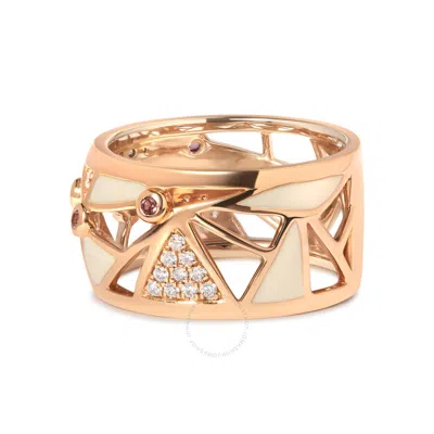 Haus Of Brilliance 14k Rose Gold 1/3 Cttw Diamond And Pink Tourmaline Cigar Band Ring With White Ena In Pink/rose Gold Tone/gold Tone