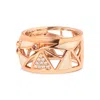 Haus Of Brilliance 14k Rose Gold 1/3 Cttw Diamond And Pink Tourmaline Cigar Band Ring With White Enamel In Multi