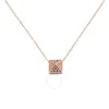 Haus Of Brilliance 14k Rose Gold 1/4 Cttw Brown Diamond Matte Finished Pyramid Pendant Necklace - 18 In Pink/rose Gold Tone/gold Tone
