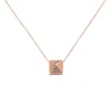 Haus Of Brilliance 14k Rose Gold 1/4 Cttw Brown Diamond Matte Finished Pyramid Pendant Necklace In Multi