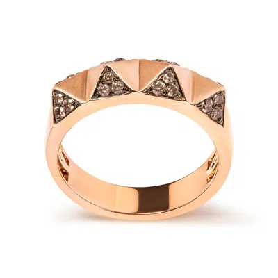 Haus Of Brilliance 14k Rose Gold 1/4 Cttw Brown Diamond Pyramid Band Ring- Size 7 In Multi