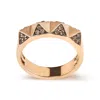 Haus Of Brilliance 14k Rose Gold 1/4 Cttw Brown Diamond Pyramid Band Ring (brown Color In Pink/rose Gold Tone/gold Tone